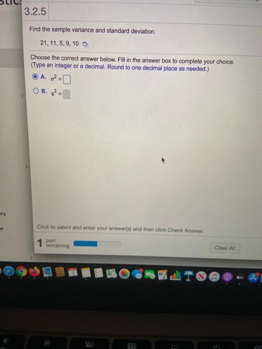 Solved 3.2.5 Find the sample variance and standard deviation | Chegg.com