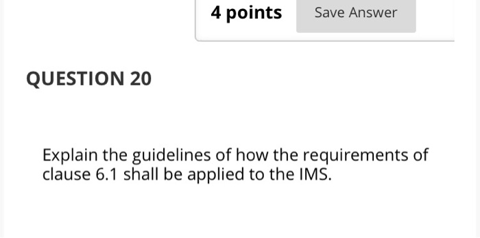Solved 4 points Save Answer QUESTION 20 Explain the | Chegg.com