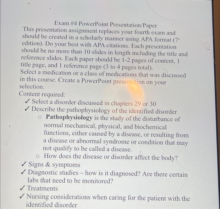 Exam #4 PowerPoint Presentation/Paper This | Chegg.com