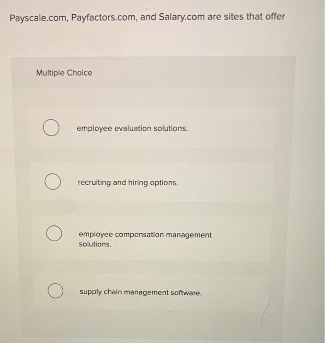 Solved Payscale Payfactors And Salary Are Chegg