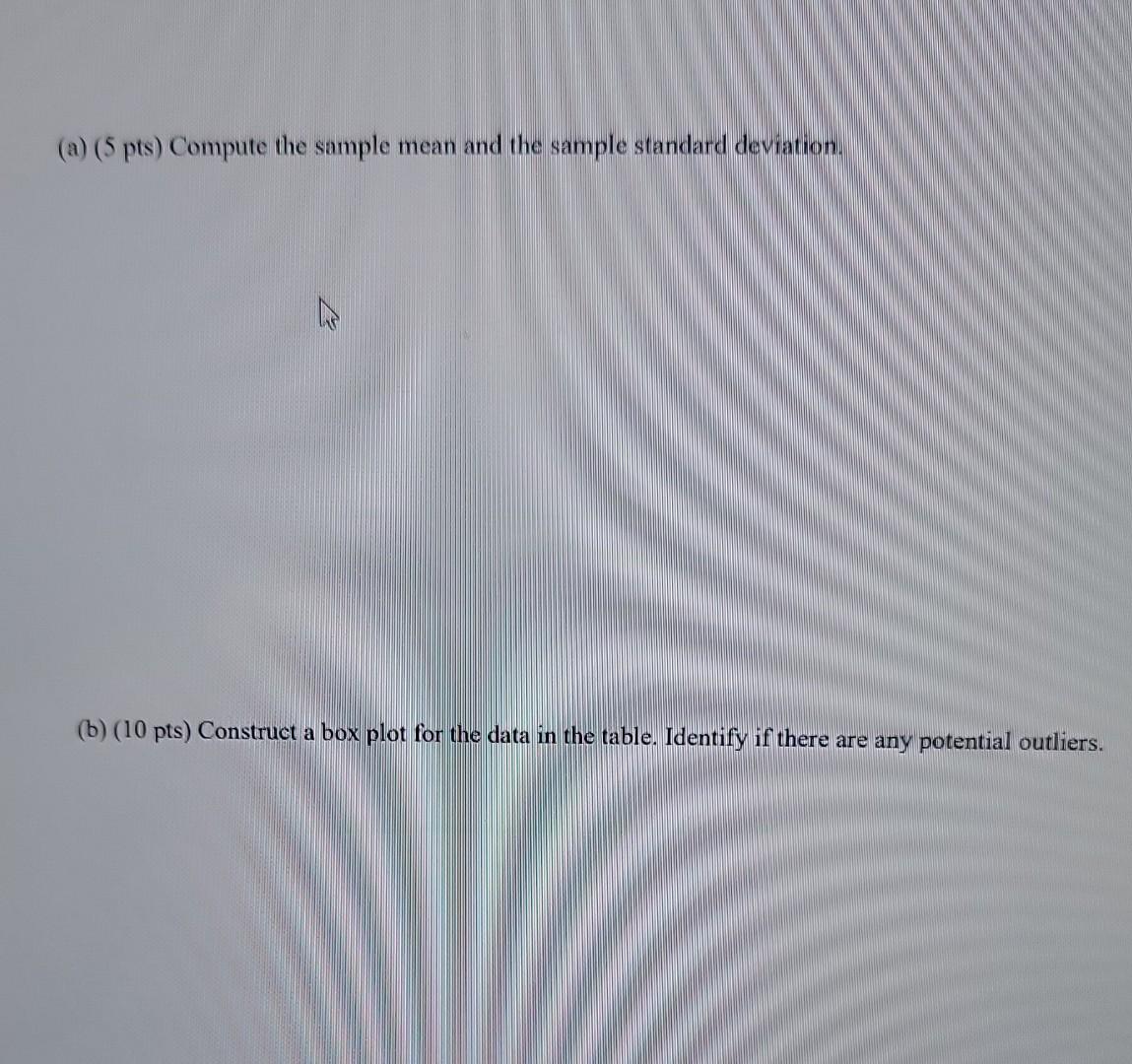 (c) (10 pts) Construct a histogram for the data in | Chegg.com