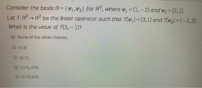 Solved Consider The Basis B = { V1, V2} For R?, Where V1 = | Chegg.com