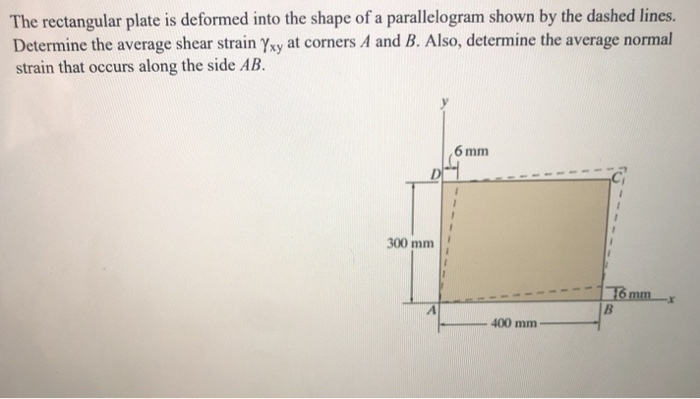 Solved The rectangular plate is deformed into the shape of a | Chegg.com