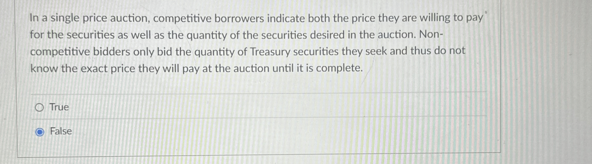Solved In a single price auction, competitive borrowers | Chegg.com