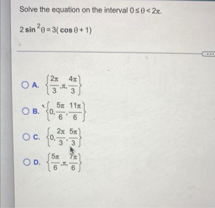 Solved Solve the equation on the interval 0 0