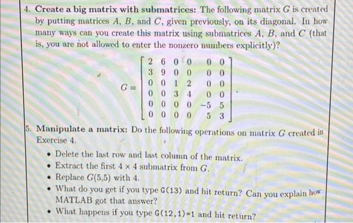 Solved matlab exercises need help for 4 and 5 and how to Chegg