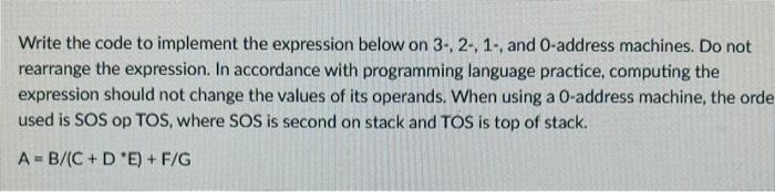 Solved Write the code to implement the expression below on | Chegg.com