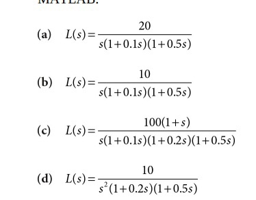 Solved 10 15 The Loop Transfer Functions L S Of Single Chegg Com