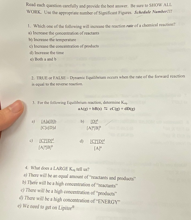 Solved Read each question carefully and provide the best | Chegg.com
