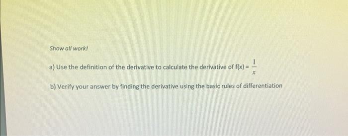 Solved answer both question a and b show all work! for | Chegg.com
