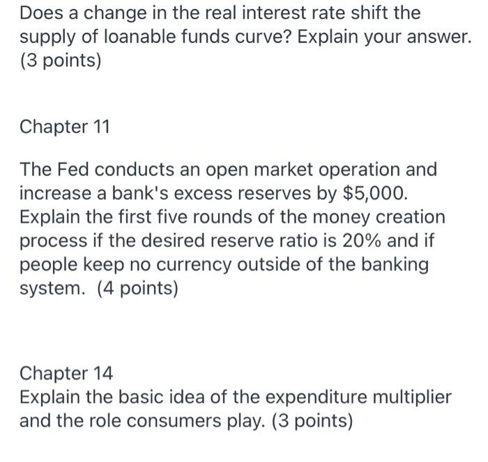 Solved Does a change in the real interest rate shift the | Chegg.com