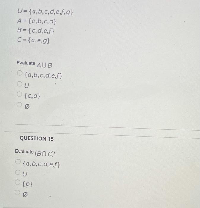 Solved U A B C D E F G A A B C D B C D E F C Chegg Com