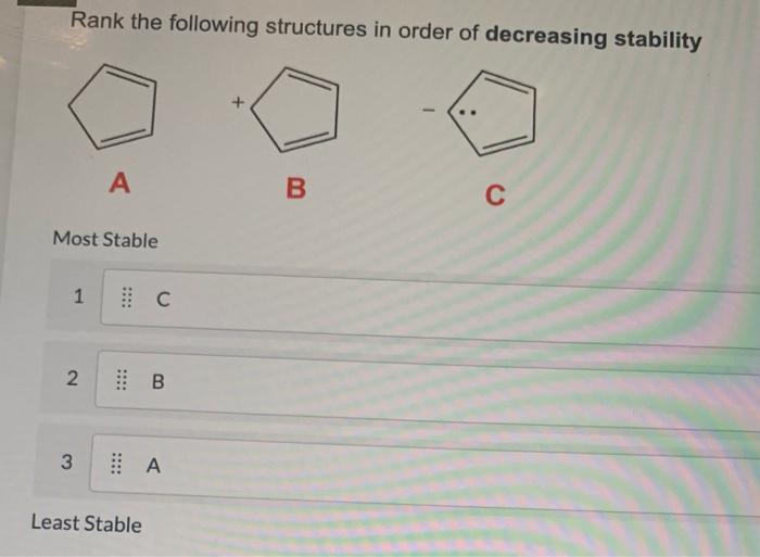 Solved Rank the following structures in order of decreasing | Chegg.com