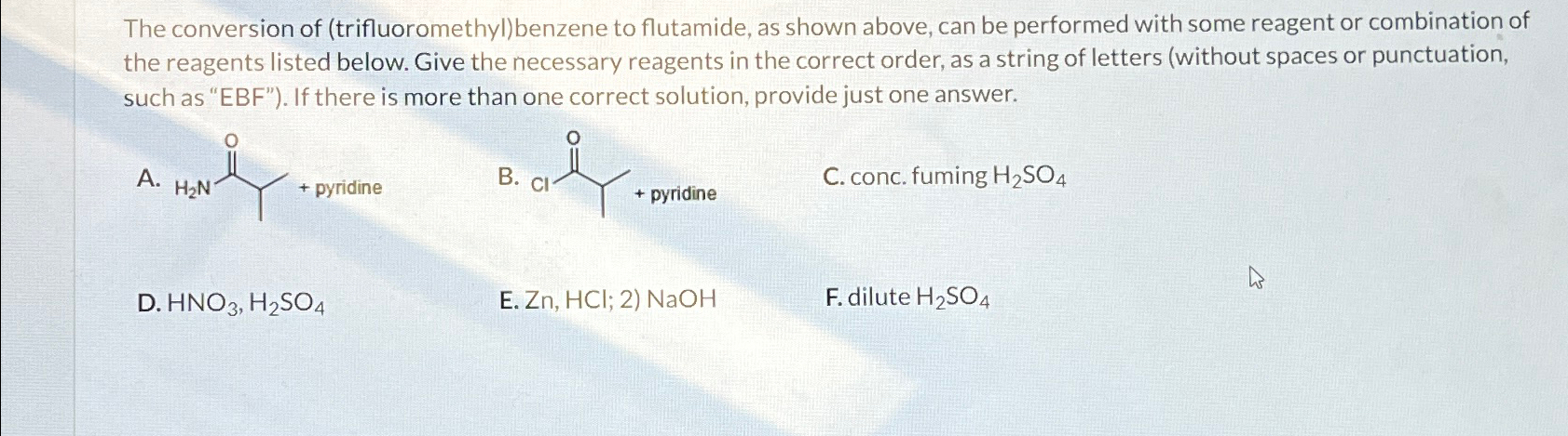 Solved The conversion of (trifluoromethyl) ﻿benzene to | Chegg.com