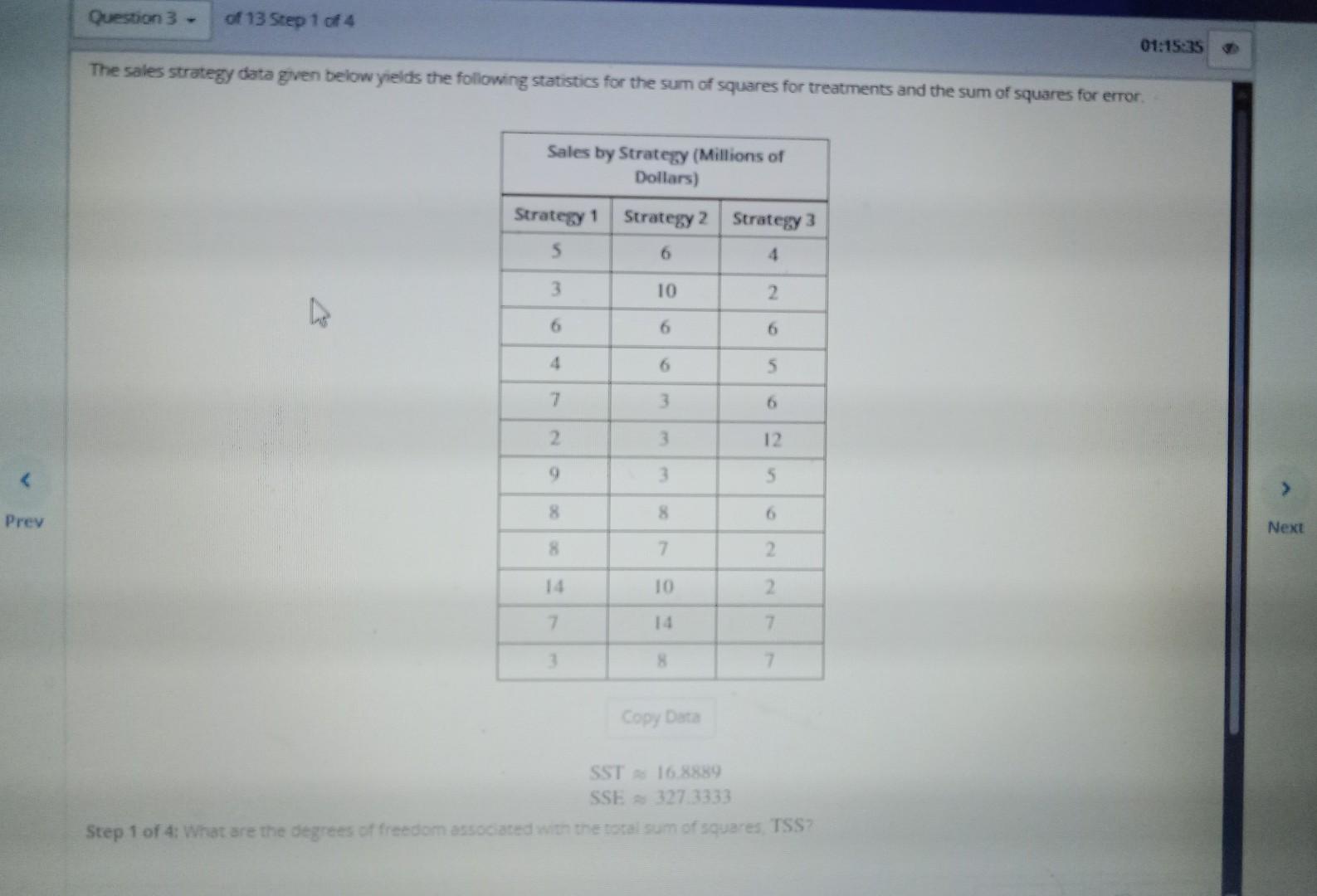 Solved The Sales Strategy Data Given Below Yields The Chegg