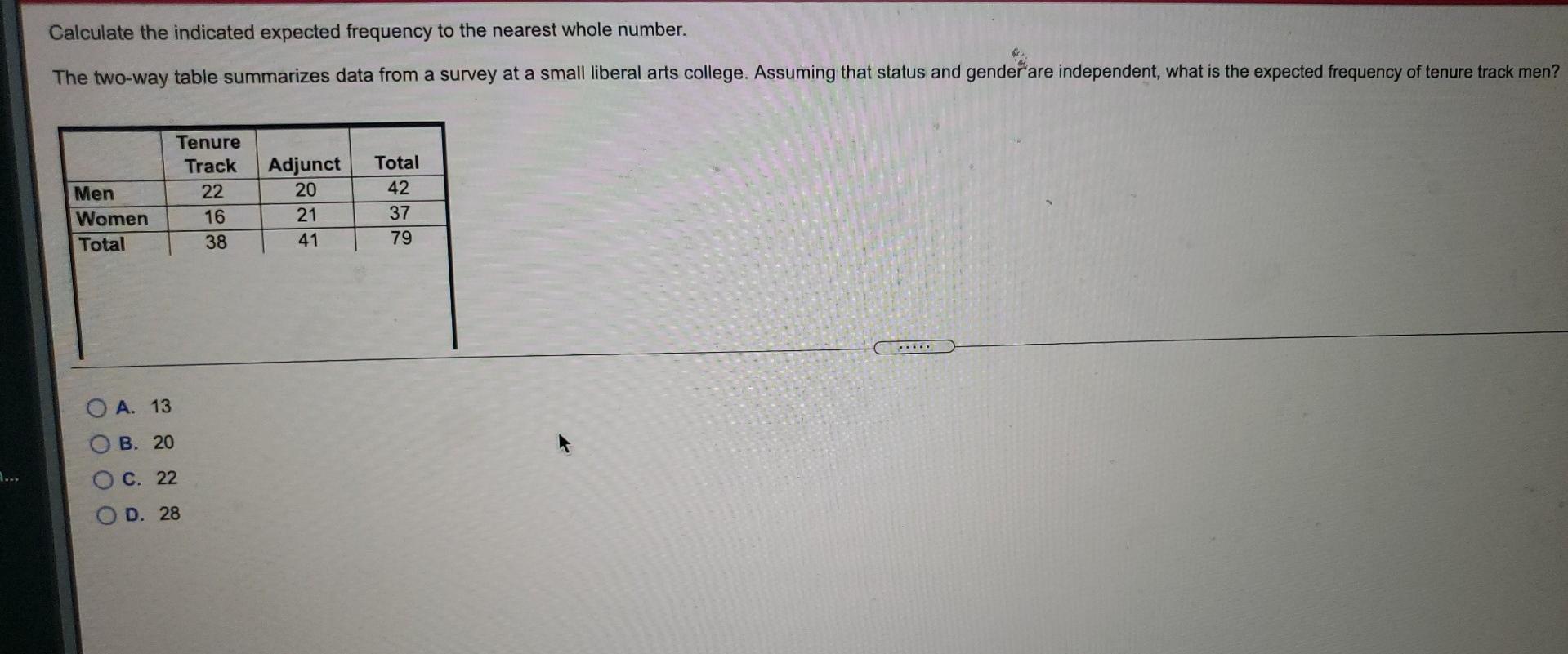 Solved Calculate the indicated expected frequency to the | Chegg.com