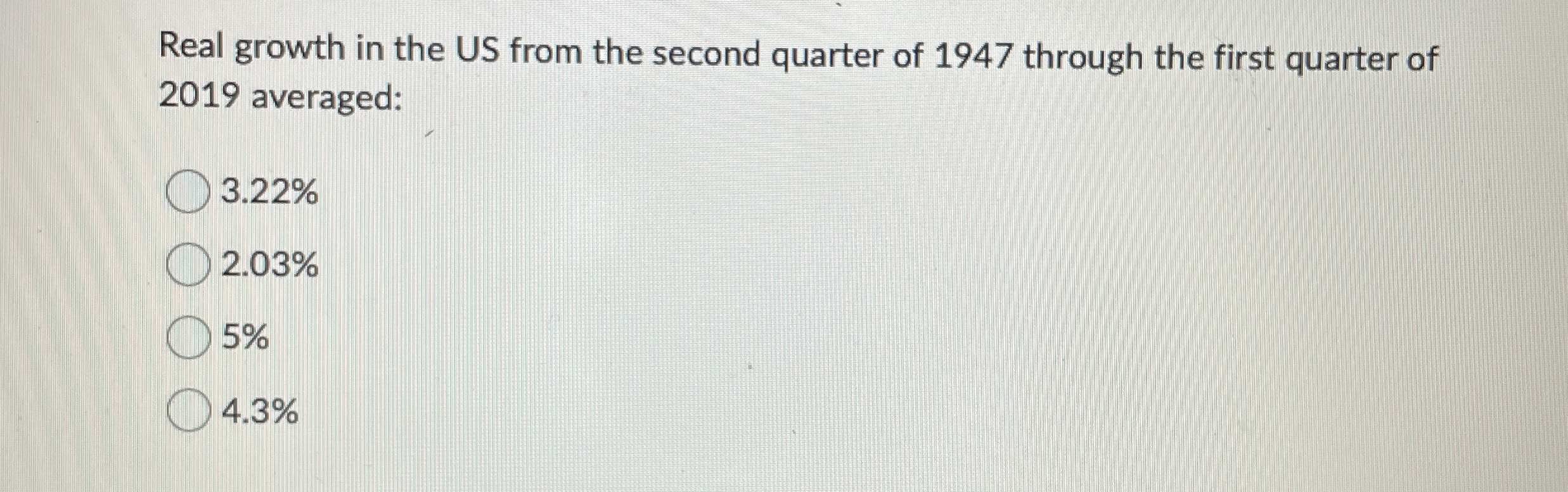 Solved Real growth in the US from the second quarter of 1947 | Chegg.com