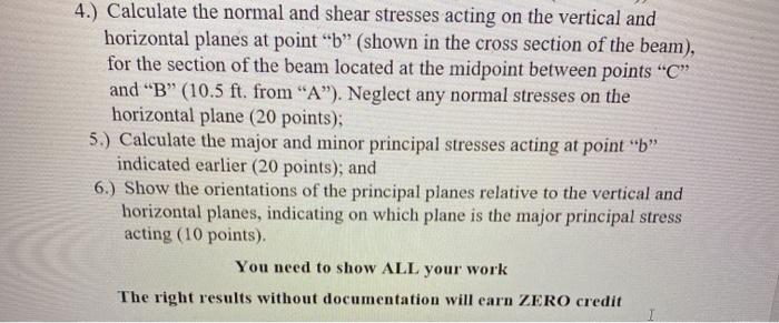 Solved 4.) Calculate the normal and shear stresses acting on | Chegg.com