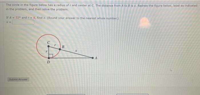 Solved The circle in the figure below has a radius of rand | Chegg.com