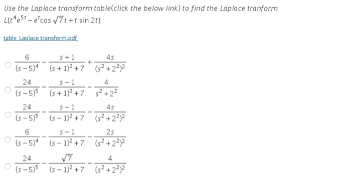 Solved Use The Laplace Transform Table Click The Below Link Chegg Com