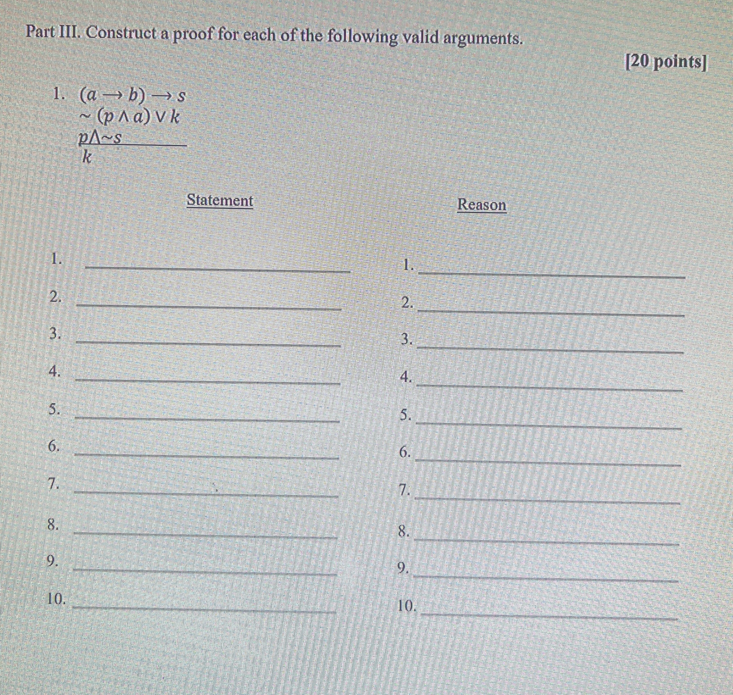 Solved Construct a proof for the valid argument using | Chegg.com