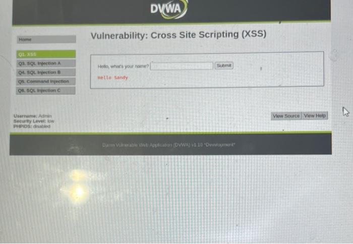 kali linux, XSS injection what type of XSS | Chegg.com