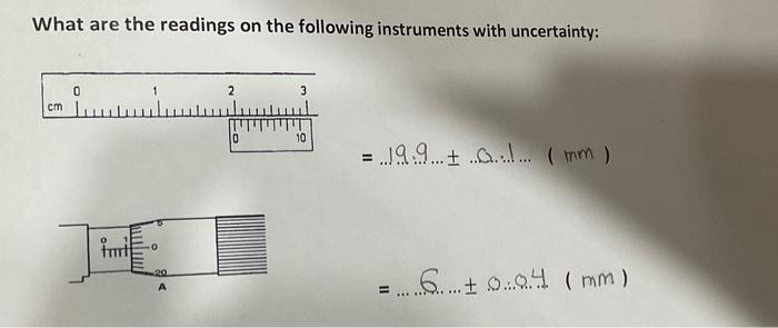 Solved What are the readings on the following instruments | Chegg.com