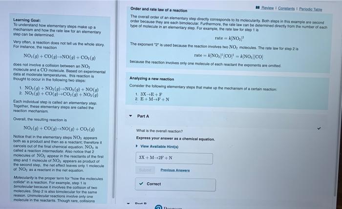 Solved What is the rate law for step 1 of this reaction? | Chegg.com
