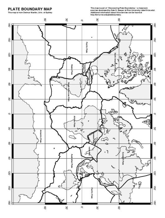 Solved Look at the map of plate boundaries and the map of | Chegg.com