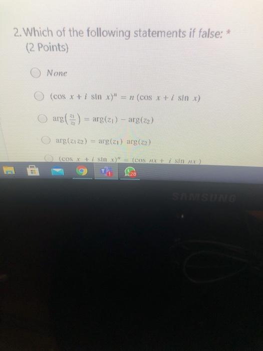 Solved 2. Which of the following statements if false: * (2 | Chegg.com