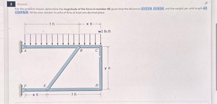 Solved 2 10 Points For The Problem Shown, Determine The | Chegg.com