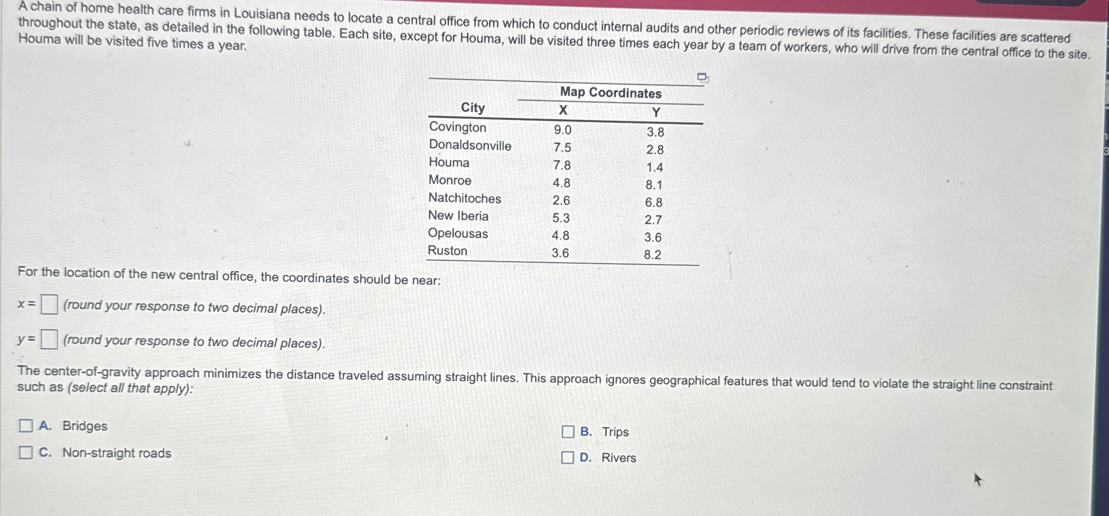 A chain of home health care firms in Louisiana needs