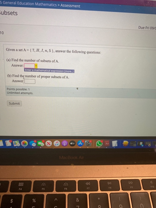 Ugetc Math Solved 5 General Education Mathematics > Assessment ubsets | Chegg.com