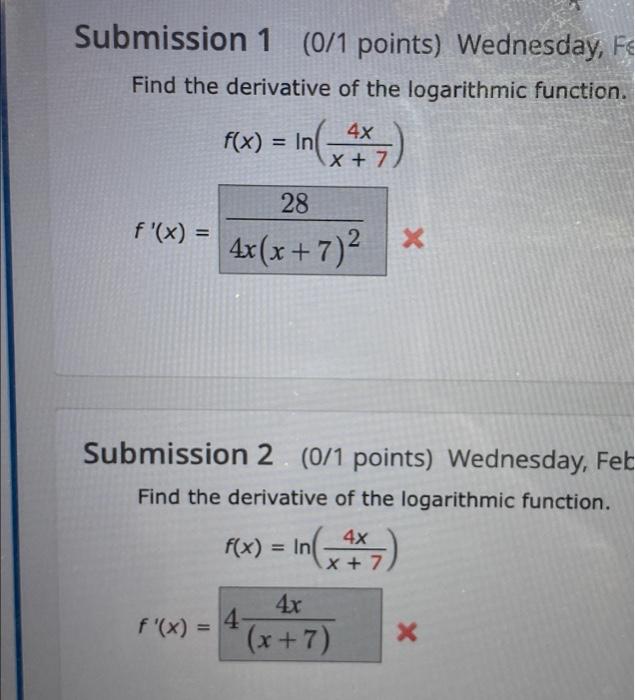 Solved Submission 1 (0/1 points) Wednesday, Fx Find the | Chegg.com