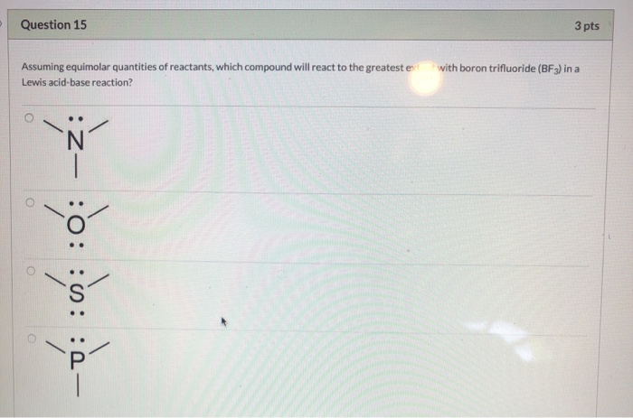 Solved Question 15 3 pts Assuming equimolar quantities of | Chegg.com