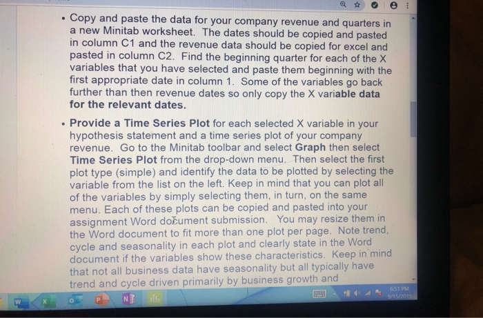 Copy and paste the data for your company revenue | Chegg.com