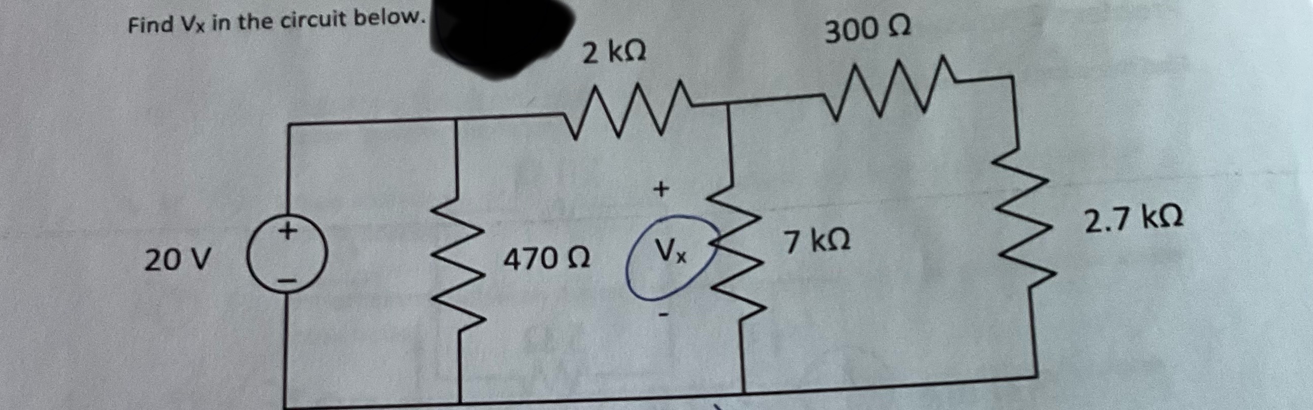 Solved Find Vx in the circuit below.Please solve asap | Chegg.com