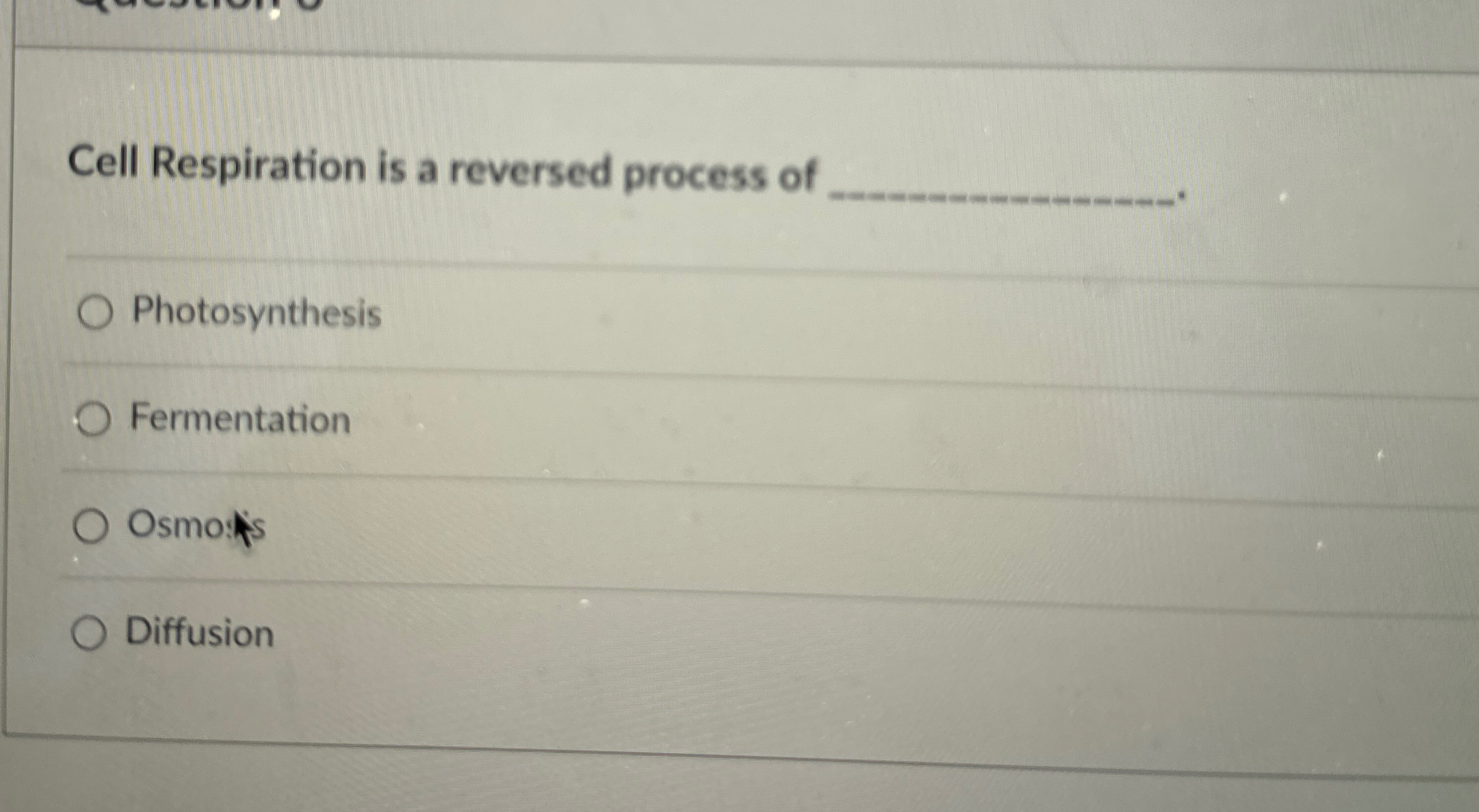 Solved Cell Respiration is a reversed process of | Chegg.com