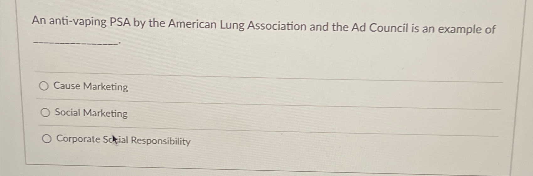 Solved An anti vaping PSA by the American Lung Association Chegg