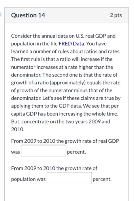 solved consider the annual data on u s real gdp and popu gdp stands for