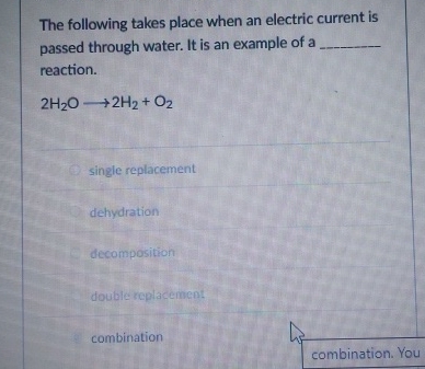 Solved The following takes place when an electric current is | Chegg.com