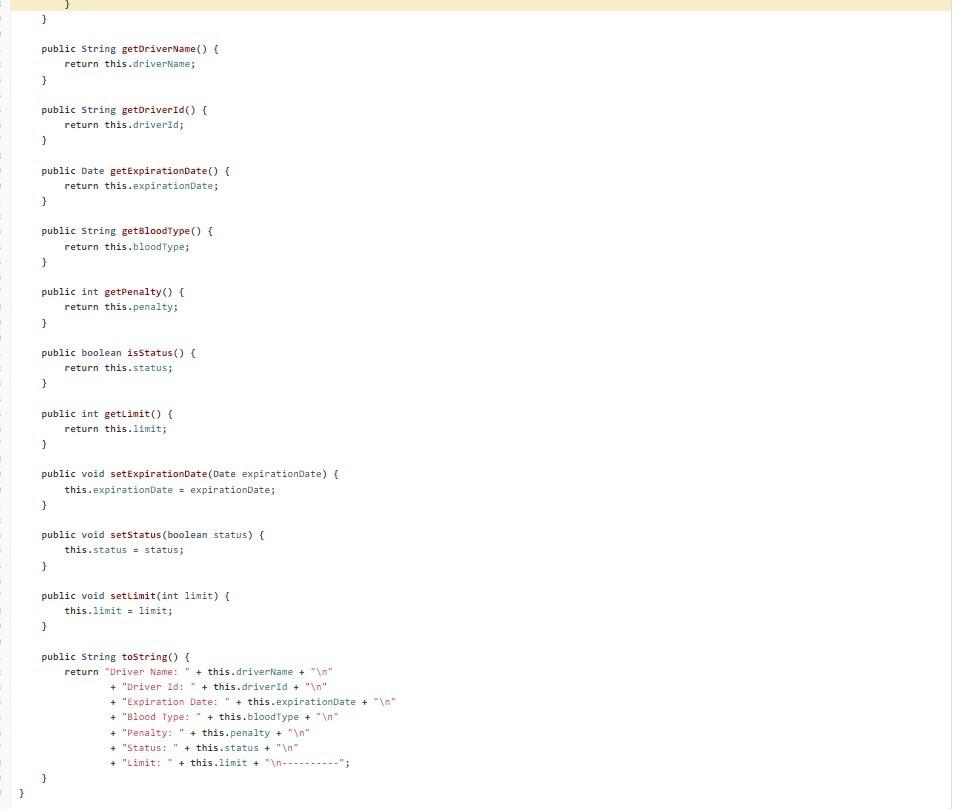 DriverLicense.java 6 2.19 KB Open in Web IDE package | Chegg.com