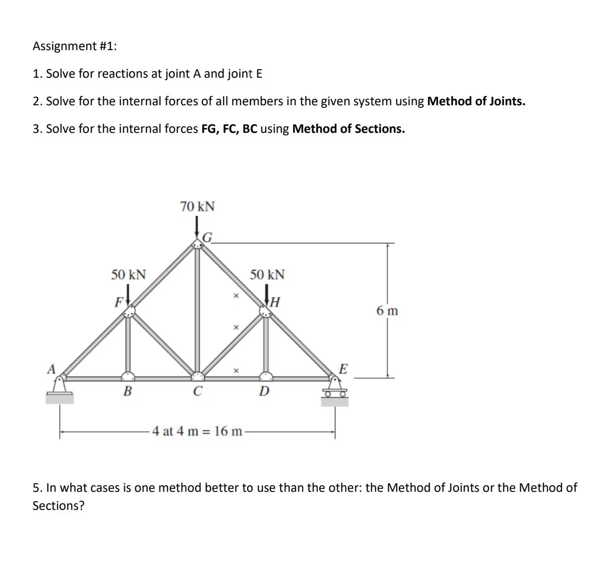 Solved Assignment \#1: 1. ﻿Solve for reactions at joint \( | Chegg.com