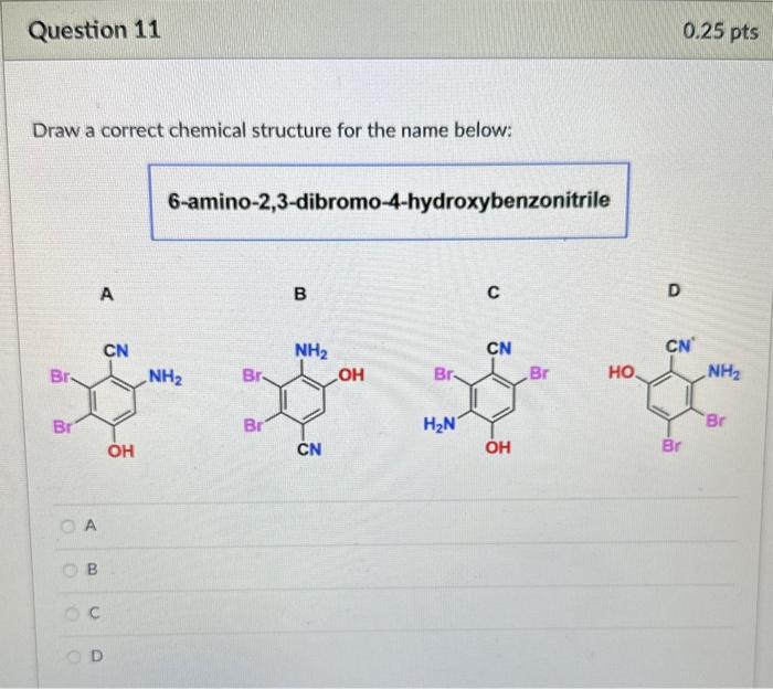 Solved Draw A Correct Chemical Structure For The Name Below: | Chegg.com