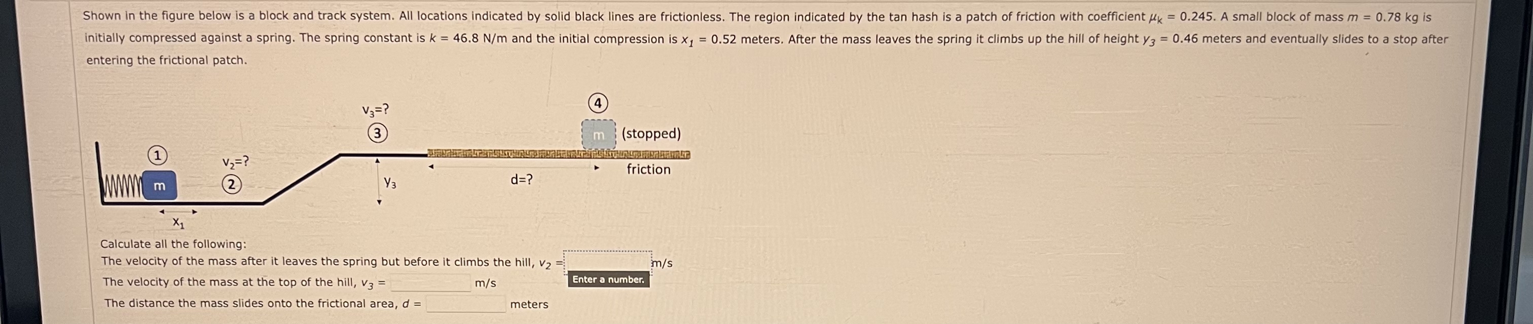 Solved Shown in the figure below is a block and track | Chegg.com