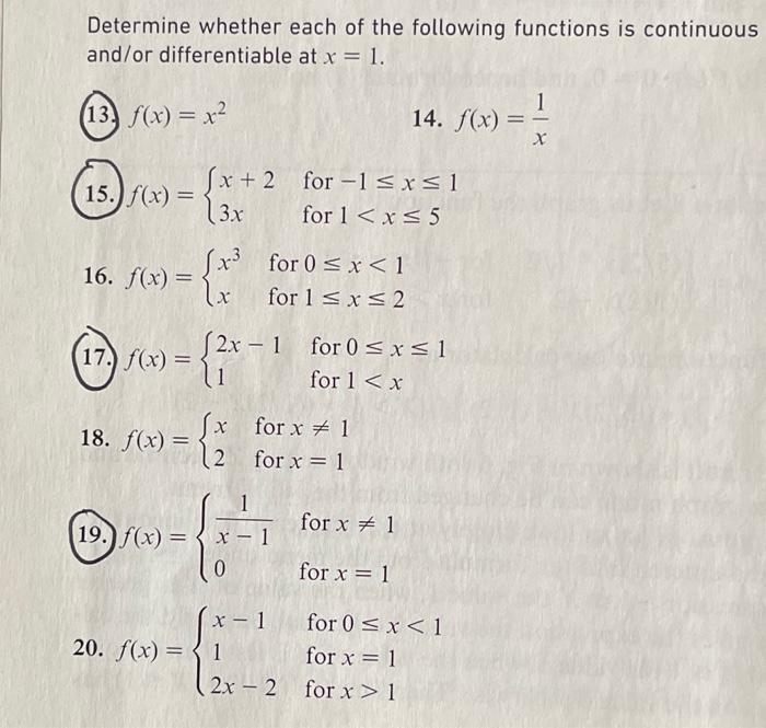 Solved determine whether each of the following functions is | Chegg.com