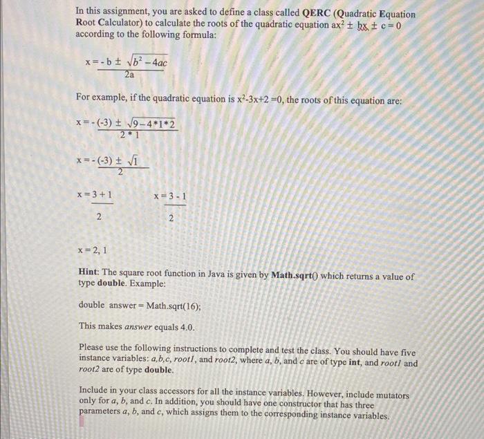 Solved In this assignment, you are asked to define a class | Chegg.com