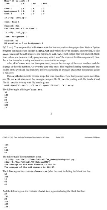 Solved 115 pts). Write a Python program that reads in the | Chegg.com
