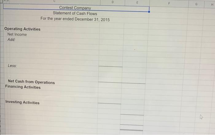 cash flow statement assignment