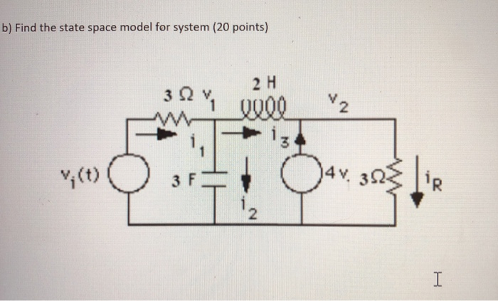 Solved b) Find the state space model for system (20 points) | Chegg.com